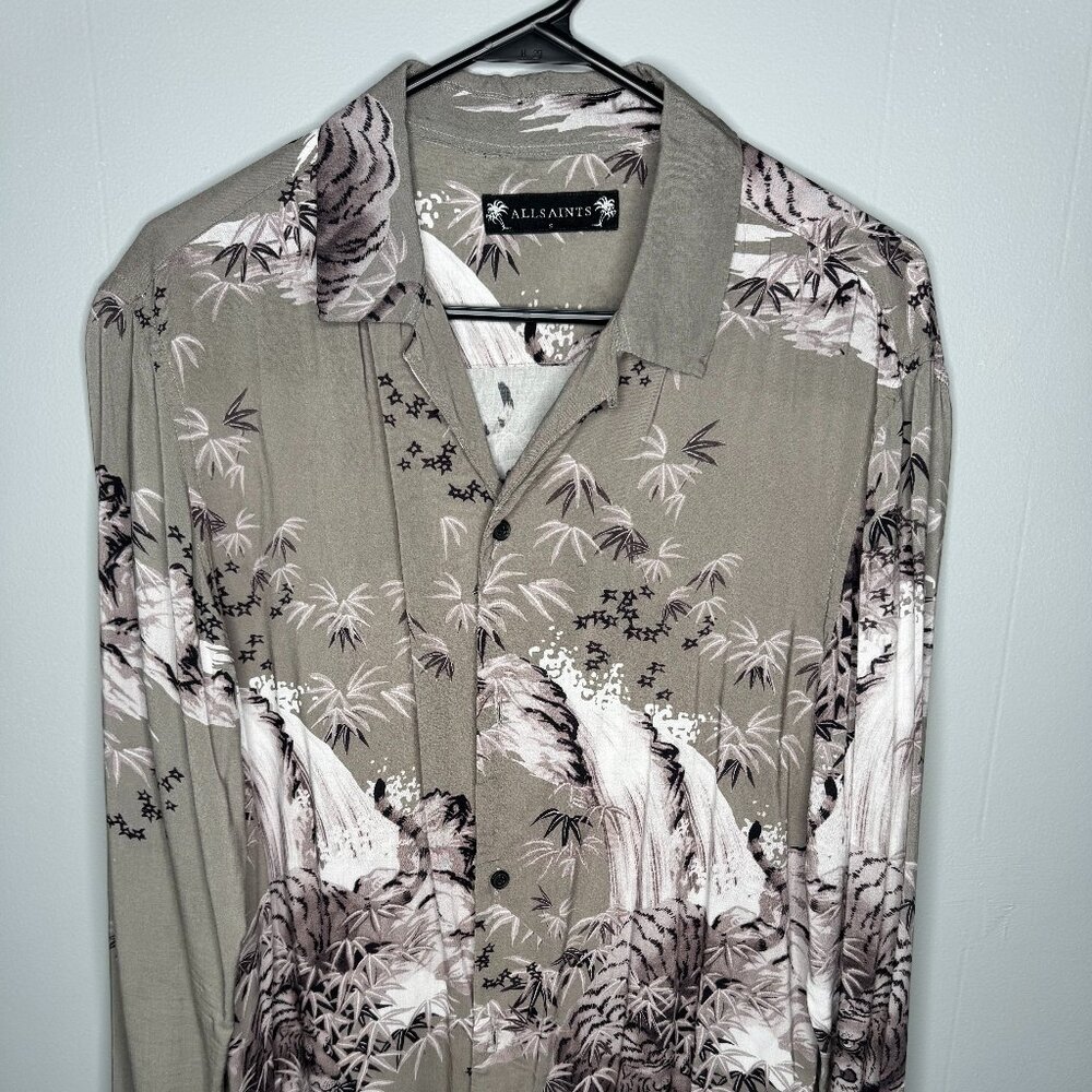 All Saints Standard Fit Long Sleeve Button Down Shirt